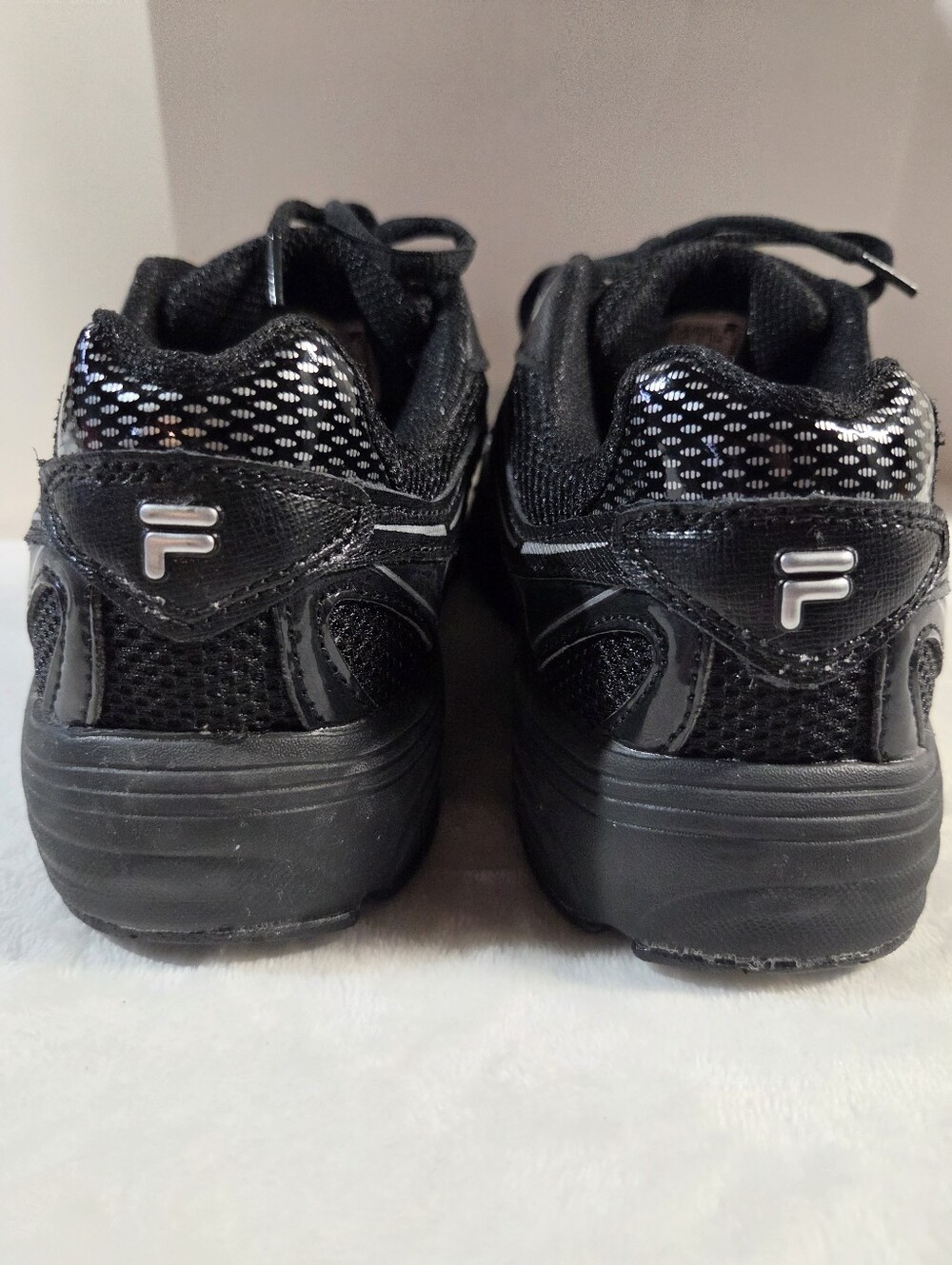 Fila Black Athletic Shoes with Silver Accents - Picture 3 of 11